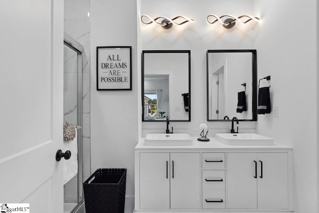 223 R C Thompson Rd, Chesnee, SC 29323 - full bathroom with a shower stall and double vanity