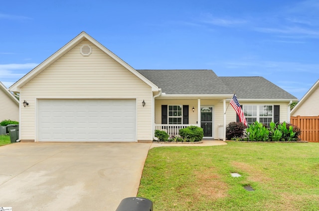 7 Slate Ln, Greer, SC 29650 - view of front of house with a porch, driveway, a garage, and a shingled roof