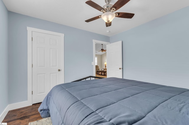 7 Slate Ln, Greer, SC 29650 - bedroom with wood finished floors, baseboards, and a ceiling fan