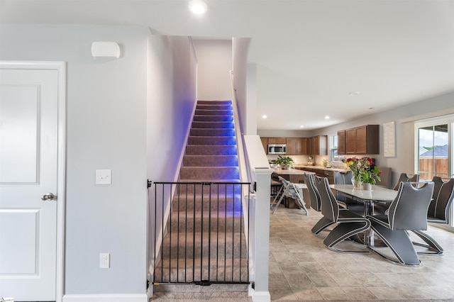 841 Speakeasy Ln, Inman, SC 29349 - staircase featuring recessed lighting and baseboards