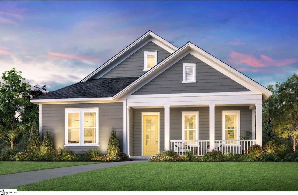 24 Tull St Lot 477Jay, Craftsman, Greer, SC 29651 - view of front of house with a yard and a porch