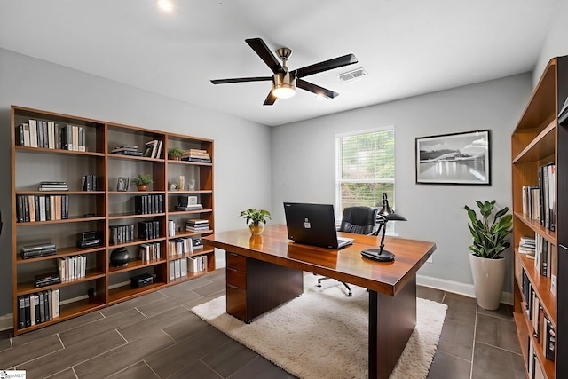 3 Alewine Ct, Taylors, SC 29687 - office space with ceiling fan, wood finish floors, and baseboards
