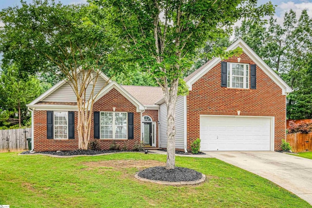 16 Glenbow Ct, Simpsonville, SC 29680 - traditional-style home featuring concrete driveway, brick siding, and a garage