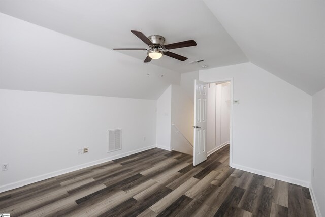 16 Glenbow Ct, Simpsonville, SC 29680 - bonus room with vaulted ceiling, ceiling fan, wood finished floors, and baseboards