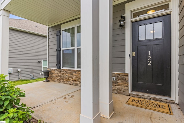 122 Rivermill Pl, Piedmont, SC 29673 - property entrance with stone siding and covered porch