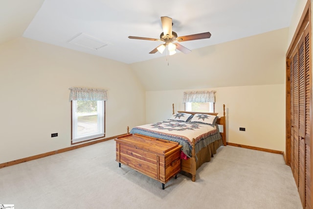 1 Baldwin St, Pelzer, SC 29669 - bedroom with vaulted ceiling, multiple windows, light colored carpet, and baseboards