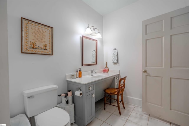251 W Mcelhaney Rd, Taylors, SC 29687 - half bathroom with toilet, tile patterned floors, vanity, and baseboards
