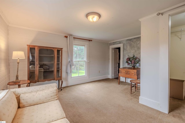 251 W Mcelhaney Rd, Taylors, SC 29687 - carpeted living room featuring ornamental molding