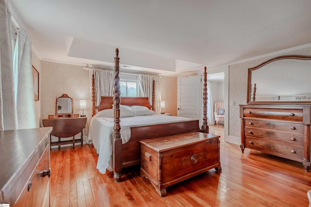 251 W Mcelhaney Rd, Taylors, SC 29687 - bedroom featuring ornamental molding and light wood finished floors