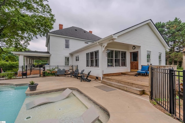 251 W Mcelhaney Rd, Taylors, SC 29687 - back of house featuring a deck, a patio, and ceiling fan