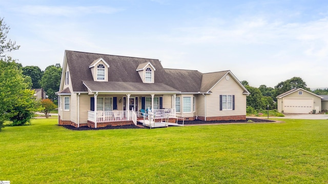 11 Midland Ct, Taylors, SC 29687 - cape cod-style house featuring covered porch, a front lawn, a garage, and crawl space
