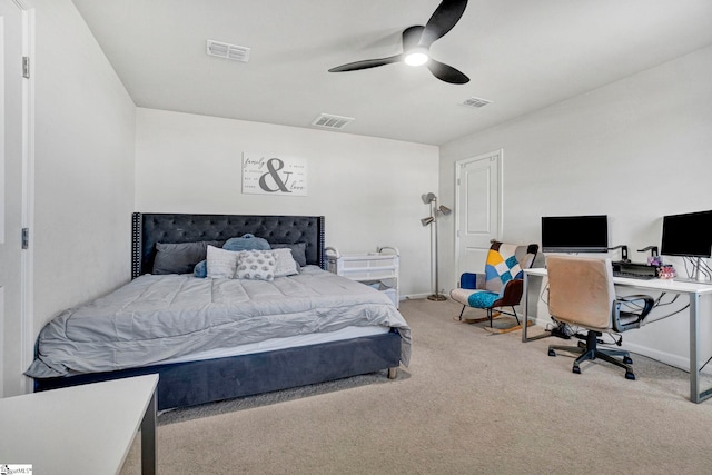 709 Bolsover Way, Woodruff, SC 29388 - bedroom with carpet floors, a ceiling fan, baseboards, and a desk