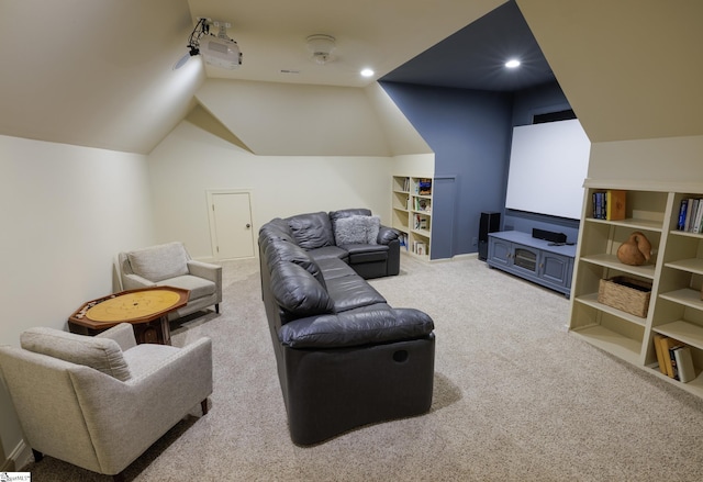 116 Legends Way, Simpsonville, SC 29681 - carpeted living room with vaulted ceiling and recessed lighting