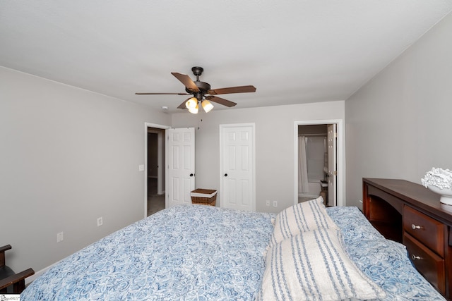 106 Felix Ct, Easley, SC 29640 - bedroom with ceiling fan and ensuite bath