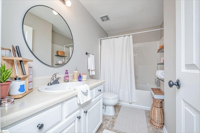 106 Felix Ct, Easley, SC 29640 - bathroom with vanity, toilet, and shower / bathtub combination with curtain