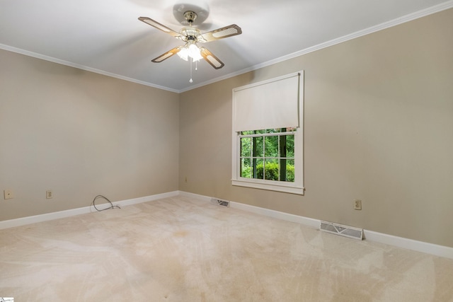 21 Kensington Rd, Greenville, SC 29617 - empty room with ceiling fan, carpet, ornamental molding, and baseboards