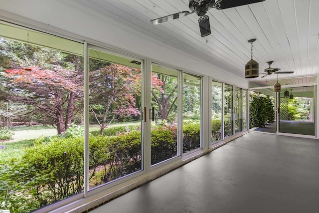 21 Kensington Rd, Greenville, SC 29617 - unfurnished sunroom featuring a ceiling fan and plenty of natural light