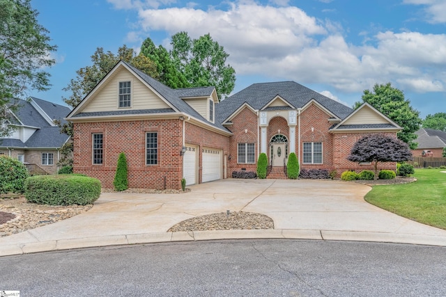 3 Swamp Lily Ct, Simpsonville, SC 29681 - view of front facade featuring brick siding, a garage, concrete driveway, and roof with shingles