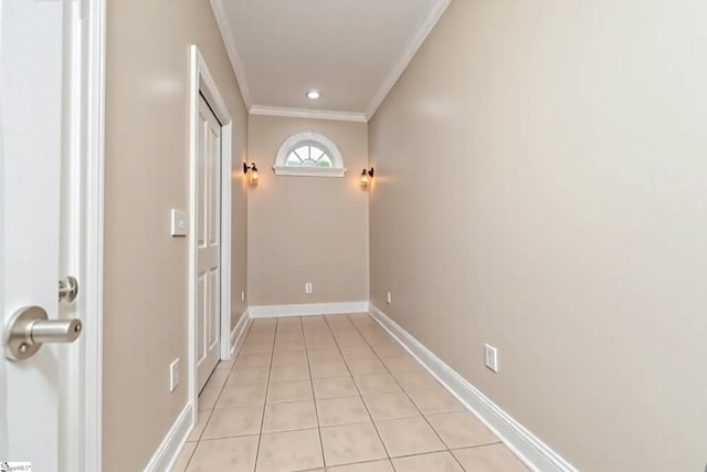 3 Swamp Lily Ct, Simpsonville, SC 29681 - corridor with crown molding, baseboards, and light tile patterned floors