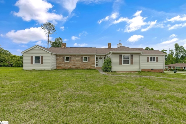 611 E S 6th St, Seneca, SC 29678 - view of front of property featuring a front lawn, a chimney, and stone siding