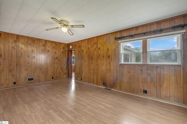 611 E S 6th St, Seneca, SC 29678 - unfurnished room with ceiling fan, wood finished floors, and wooden walls