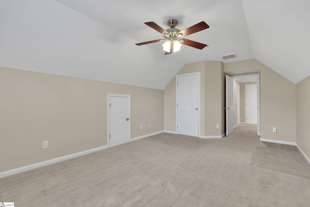 100 Beason Farm Ln, Simpsonville, SC 29681 - additional living space featuring light carpet, ceiling fan, lofted ceiling, and baseboards