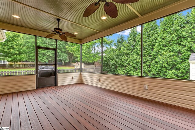 100 Beason Farm Ln, Simpsonville, SC 29681 - unfurnished sunroom with a ceiling fan