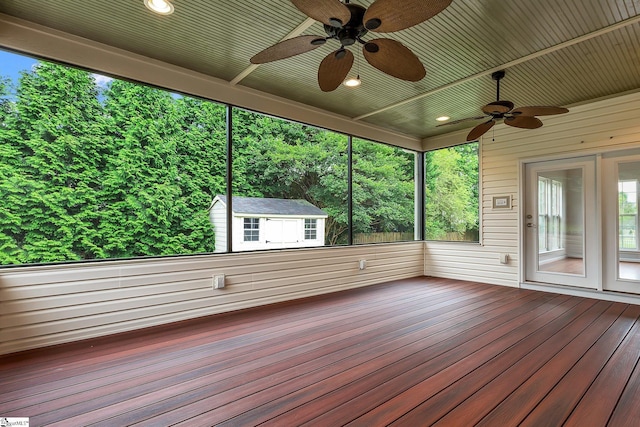 100 Beason Farm Ln, Simpsonville, SC 29681 - deck with a ceiling fan and an outdoor structure