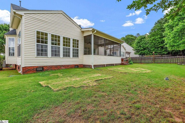 100 Beason Farm Ln, Simpsonville, SC 29681 - rear view of property featuring crawl space and a sunroom