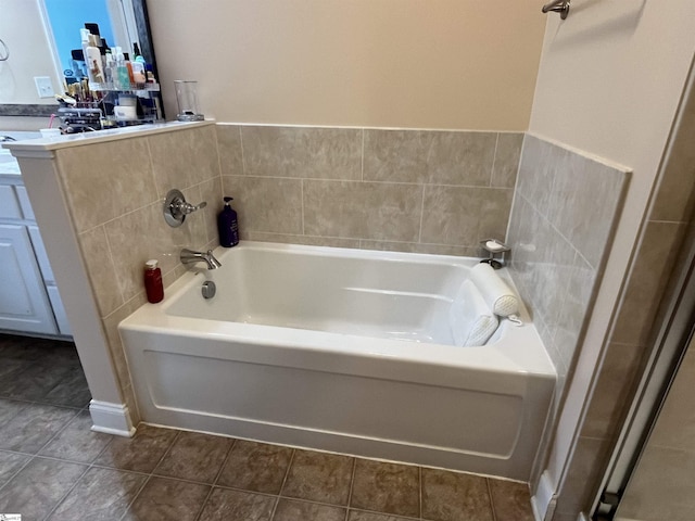 383 Amelia Springs Ln, Moore, SC 29369 - bathroom with a bath, vanity, and tile patterned floors