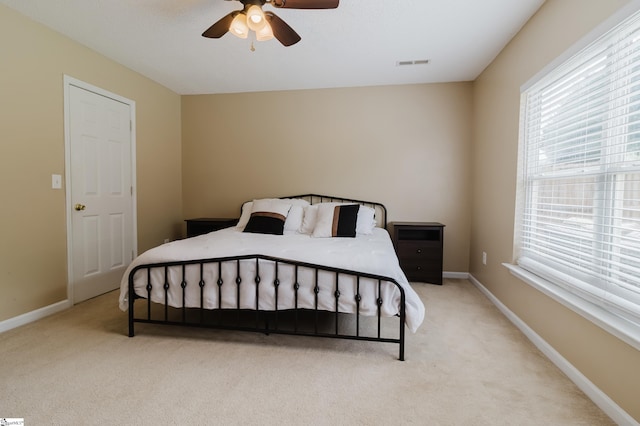 48 Border Ave, Simpsonville, SC 29680 - bedroom featuring light colored carpet, a ceiling fan, and baseboards