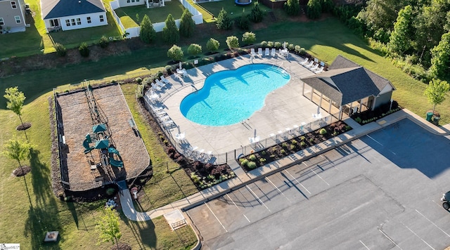 108 Pewter Cir, Simpsonville, SC 29680 - aerial view of a pool area
