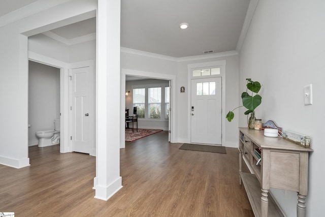 800 Redmill Ln, Duncan, SC 29334 - entrance foyer featuring crown molding, wood finished floors, and baseboards