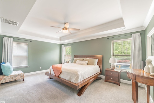 345 Cypress Hollow Trl, Piedmont, SC 29673 - bedroom with a tray ceiling, multiple windows, baseboards, and crown molding