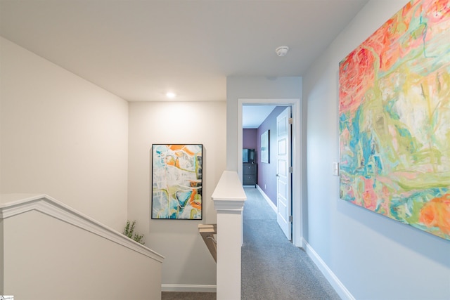 345 Cypress Hollow Trl, Piedmont, SC 29673 - hallway with an upstairs landing, carpet, and baseboards