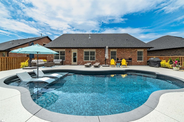 345 Cypress Hollow Trl, Piedmont, SC 29673 - view of pool with an outdoor hangout area, a patio area, a fenced backyard, and area for grilling