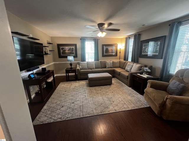 9 Lee St, Liberty, SC 29657 - living area featuring ceiling fan and wood finished floors