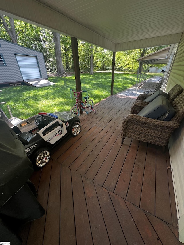 9 Lee St, Liberty, SC 29657 - wooden terrace featuring a lawn