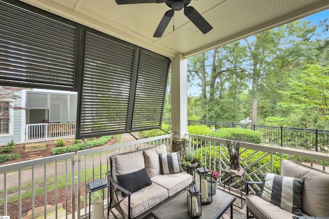 172 Ridgeland Dr # 101, Greenville, SC 29601 - balcony featuring ceiling fan and an outdoor living space