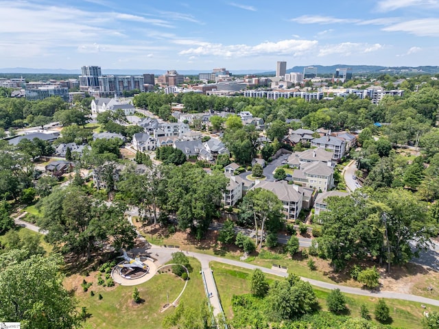172 Ridgeland Dr # 101, Greenville, SC 29601 - aerial view of property and surrounding area with nearby urban area and a tree filled landscape