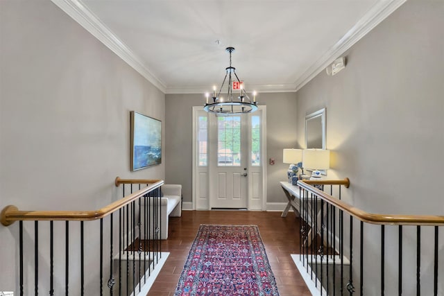 172 Ridgeland Dr # 101, Greenville, SC 29601 - foyer entrance featuring a chandelier, wood finished floors, crown molding, and baseboards