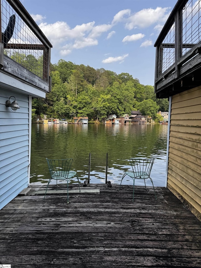 1700 W Lakeshore Dr Lot K, Landrum, SC 29356 - dock area with a water view and a balcony
