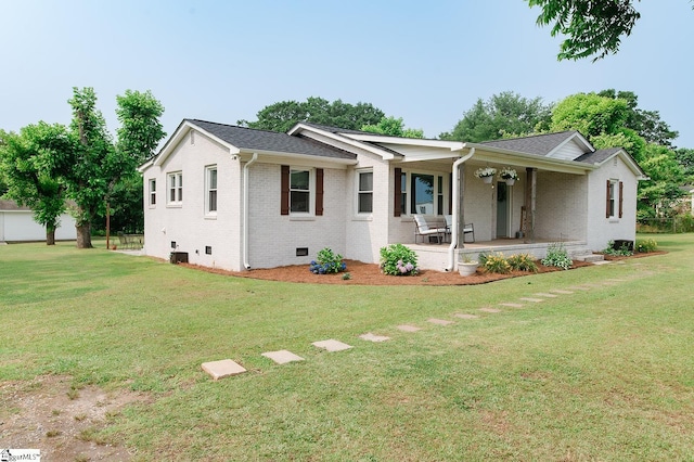 113 Hardy St, Williamston, SC 29697 - ranch-style house with brick siding, covered porch, and a front lawn