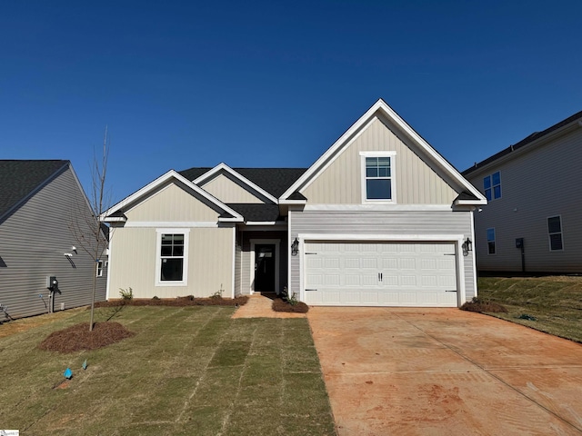 1142 Berry Patch Dr, Lyman, SC 29365 - craftsman inspired home featuring concrete driveway, a front lawn, a garage, and board and batten siding