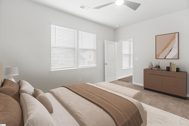 1142 Berry Patch Dr, Lyman, SC 29365 - bedroom with light colored carpet, baseboards, and ceiling fan