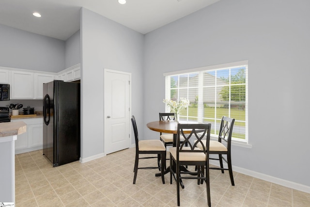 160 Spirit Mountain Ln, Easley, SC 29642 - dining area with plenty of natural light, baseboards, recessed lighting, and a towering ceiling