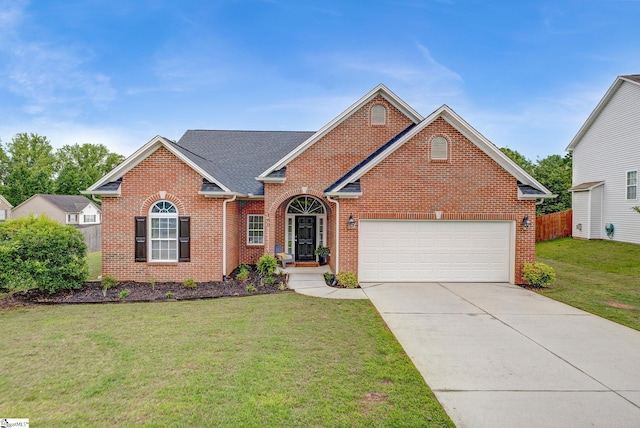 160 Spirit Mountain Ln, Easley, SC 29642 - traditional home featuring brick siding, concrete driveway, and a garage