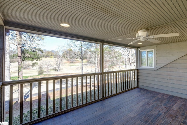 409 Hunters Cir, Greenville, SC 29617 - unfurnished sunroom with ceiling fan