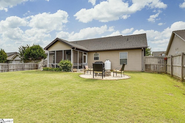 809 Dove Creek Ct, Boiling Springs, SC 29316 - back of house featuring a sunroom, a patio area, and a shingled roof
