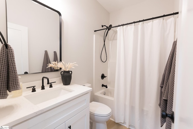 168 Dunbar St, Wellford, SC 29385 - bathroom with vanity, toilet, and shower / bath combo with shower curtain
